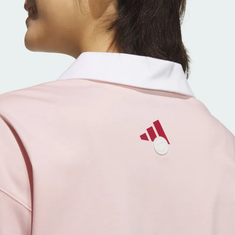 Adidas VERBIAGE Polo Shirt Women's Light Pink-4
