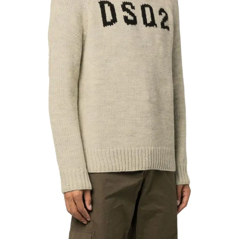 DSQUARED 2 Logo Intarsia Knit Crewneck Jumper-3