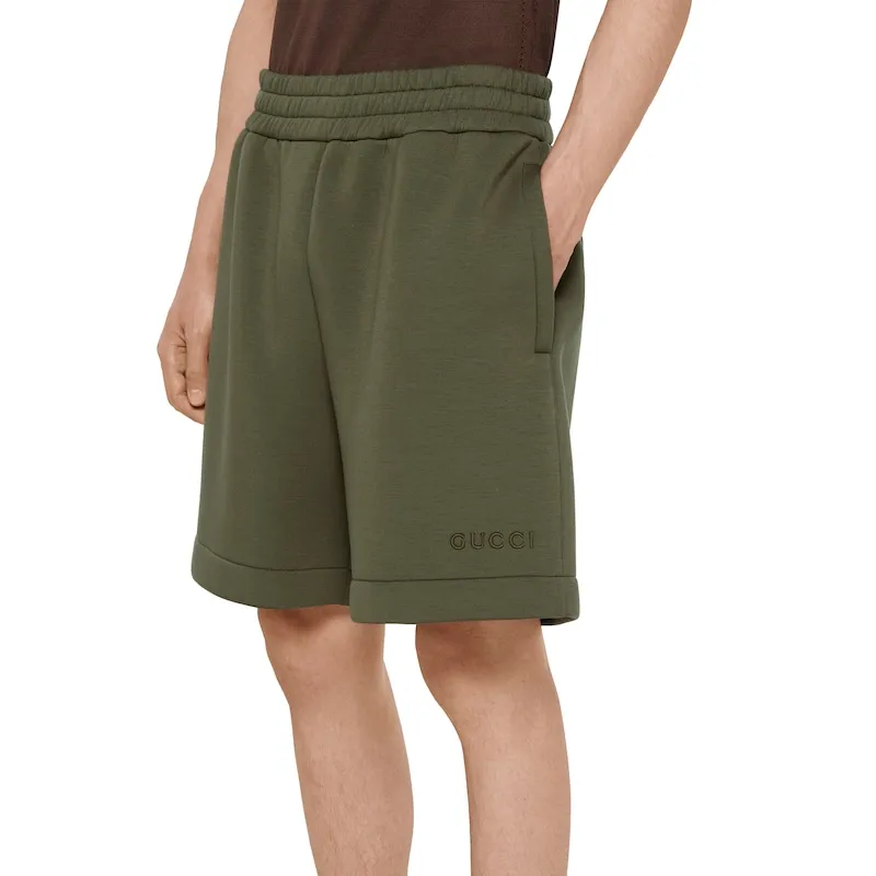 GUCCI SS25 Casual Shorts Men's Dark Green-4