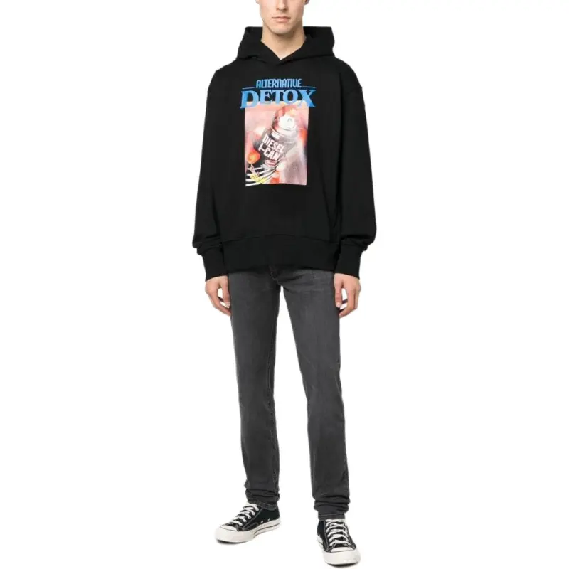 DIESEL Printed Long Sleeved Hoodie-2