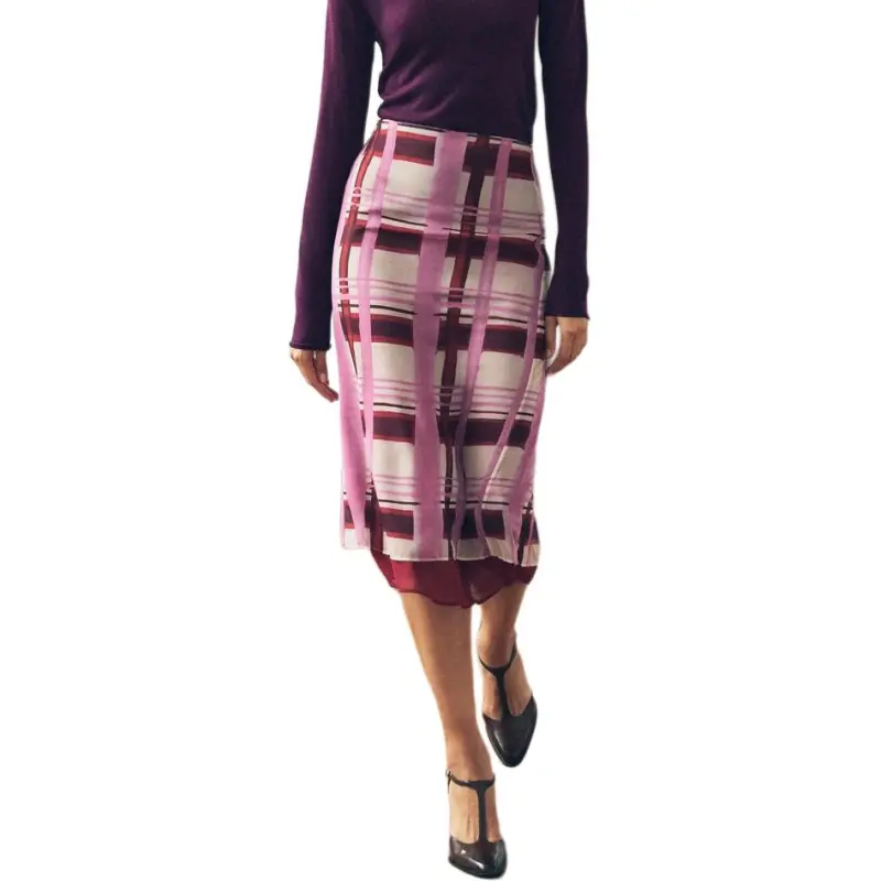 ZARA ZW Series Casual Long Skirt Women's Pink-3
