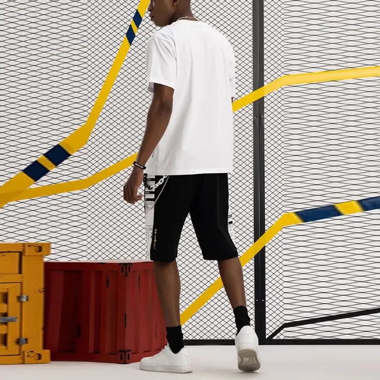 NBA Drop Shoulder Sleeve T Shirt Men's White-2