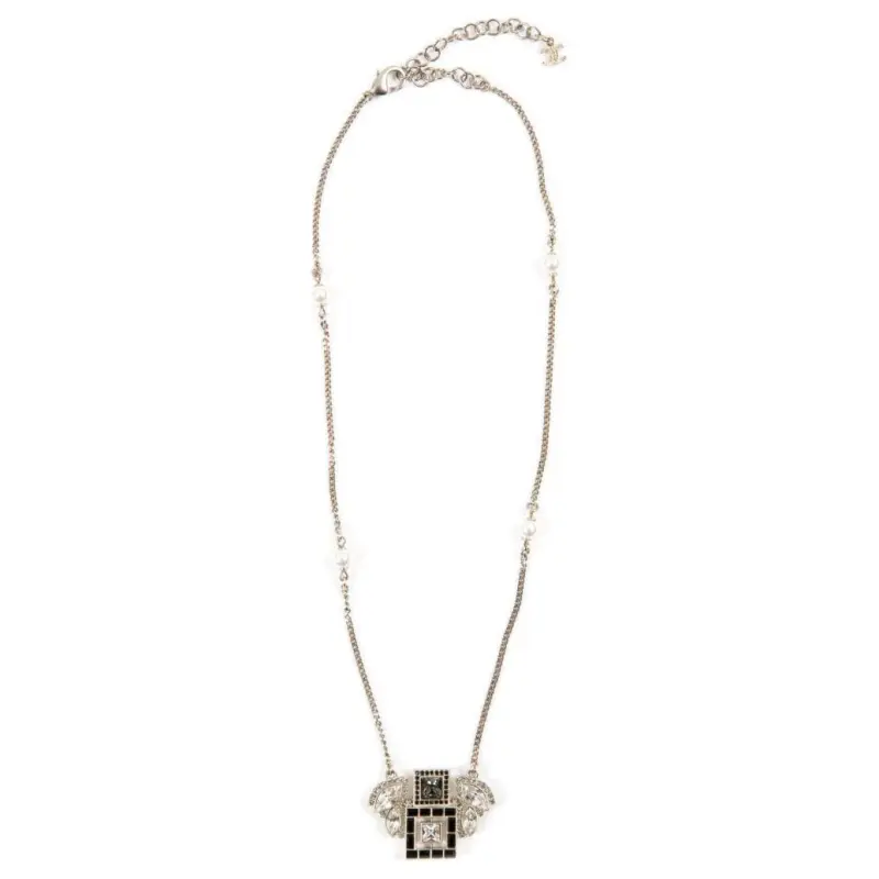 CHANEL 2000s Crystal embellished Necklace-1
