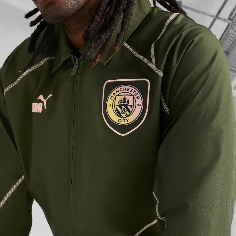 PUMA Manchester City FTBLStatement FW24 Jackets & Coats Men's Green-4
