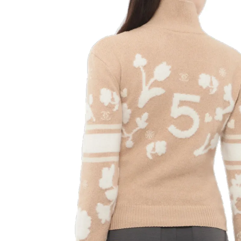CHANEL NEIGE Ski Series 24 Fall And Winter Cashmere Sweater Women's Beige-4