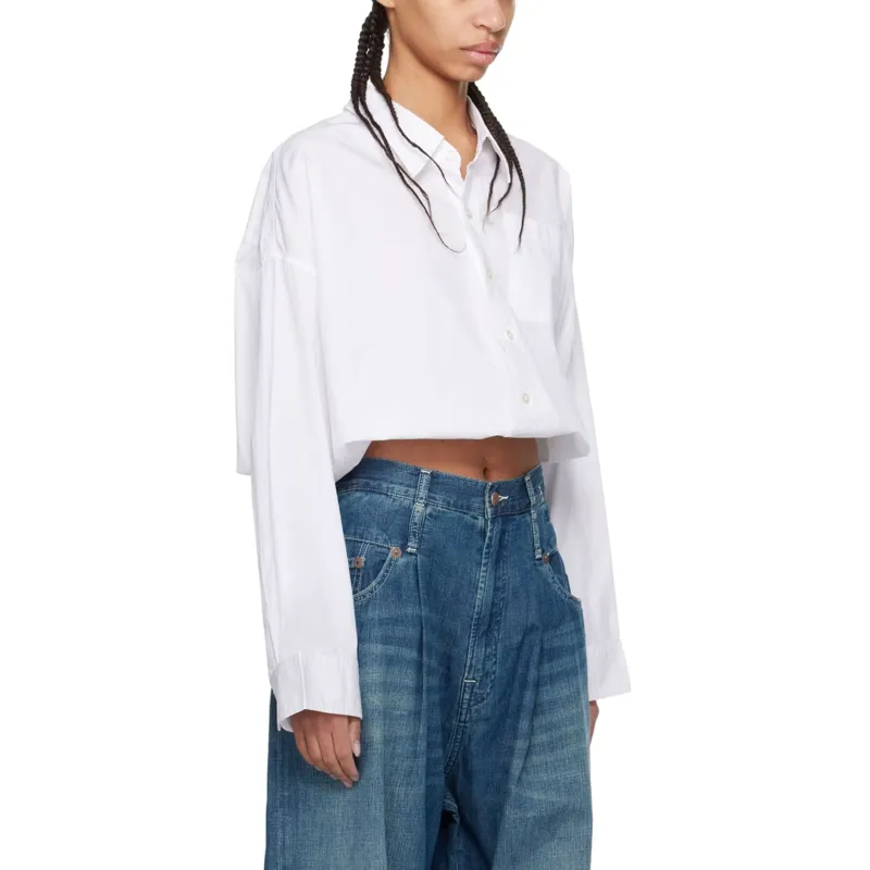 R13 Cropped Cotton Shirt-4