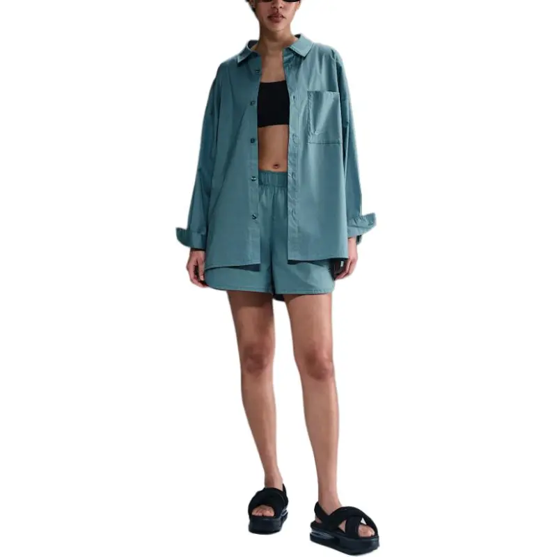 Nike Sportswear Chill Poplin Women's Loose Long Sleeve Button Up Top-1