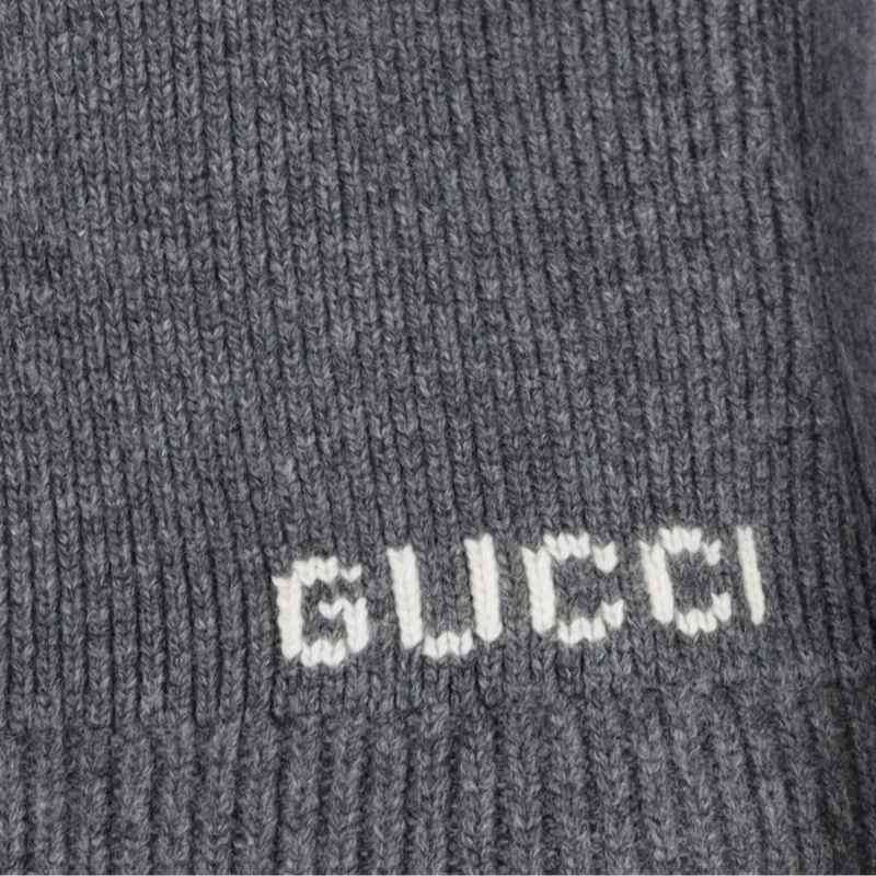 GUCCI Ribbed Trim Knit Polo Top-5