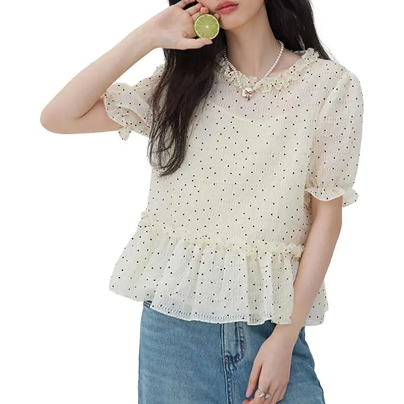 Flowers in water Shirts Women's Beige-1
