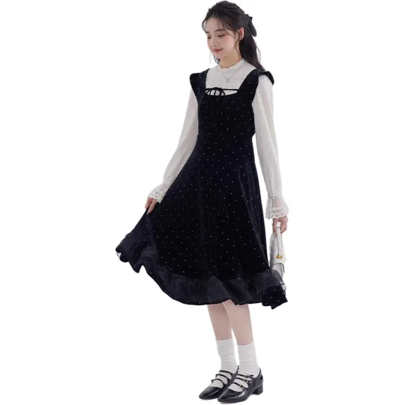 DEAR DEER PUFF Sleeveless Dress Women's Black-3