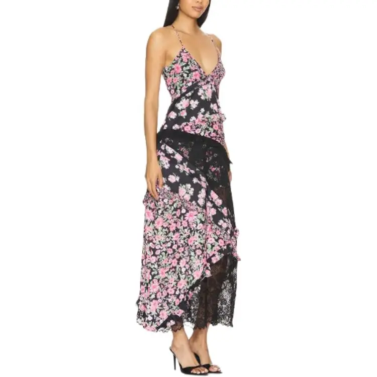 FOR LOVE & LEMONS Slip Dress Women's Black-2