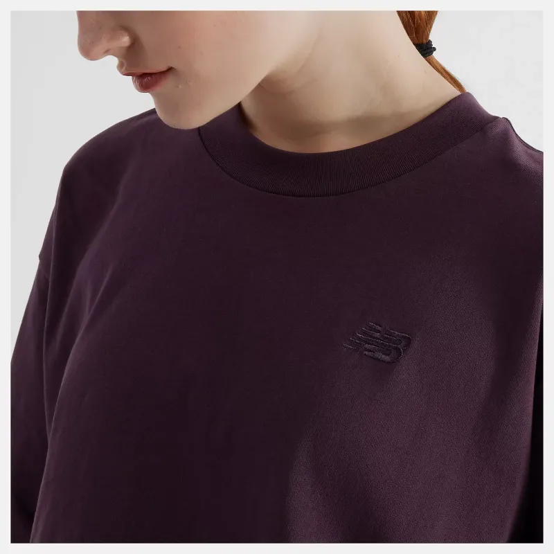 New Balance Drop Shoulder Sleeve T Shirt Women's Plum Brown-4