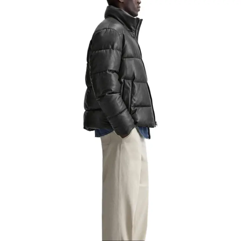 ZARA Puffer Jackets Men Black-3