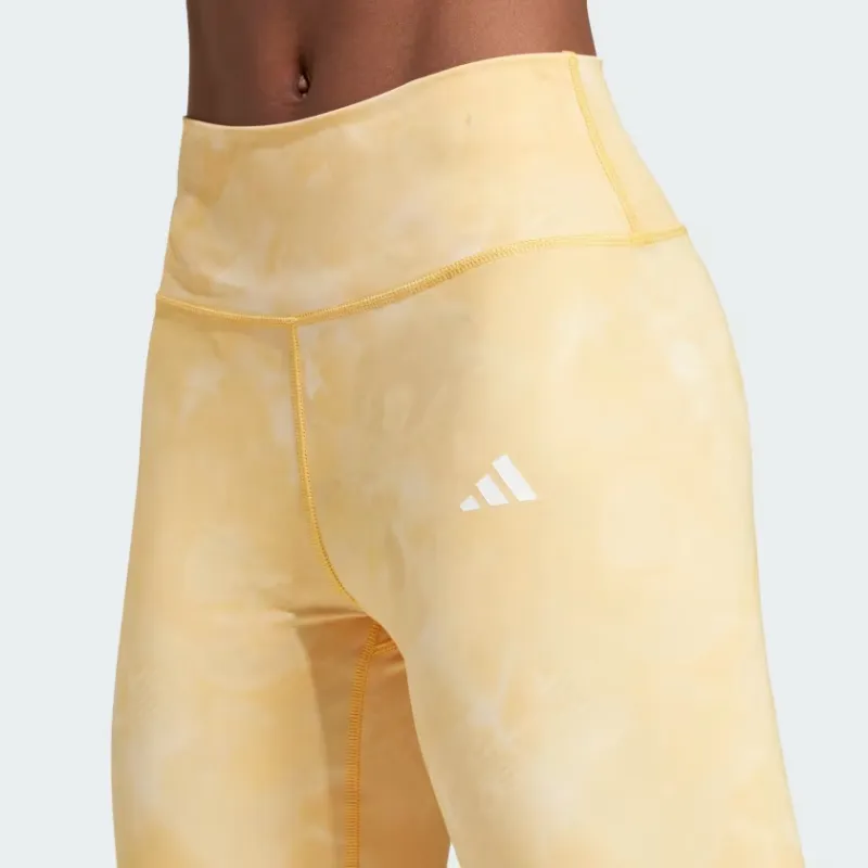 Adidas Train Essentials Aop Flower Tie-Dye Leggings Leggings Women's Yellow-1