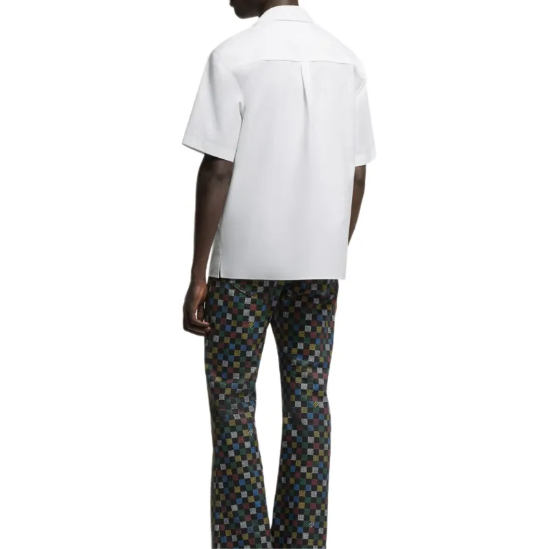 Lv Signature Short Sleeved Cotton Shirt-4