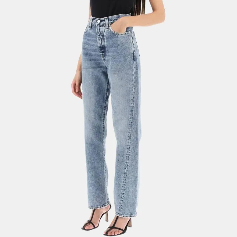 TOTEME Logo Patch Straight Leg Jeans-3
