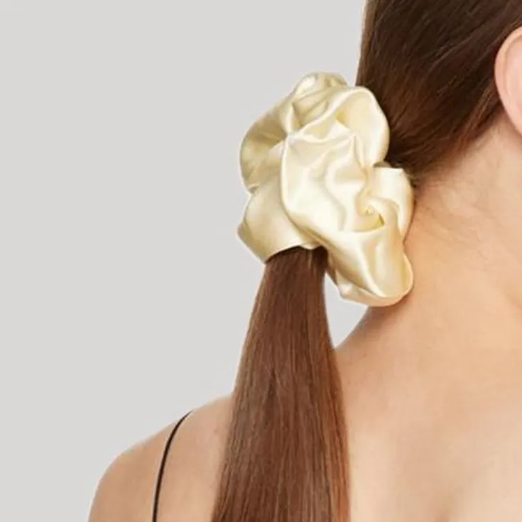 Sophie Buhai Silk Hair Tie Women's Gray White-2