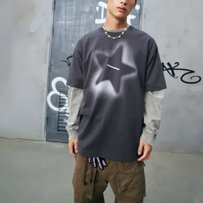 Converse T Shirts Men Gray-2