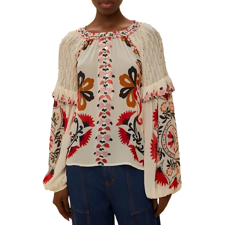 Farm Rio Cashew Mandala Blouse-1
