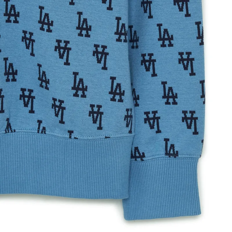 MLB MONOGRAM Series Los Angeles Dodgers Sweatshirt Unisex Dark Sky Blue-6