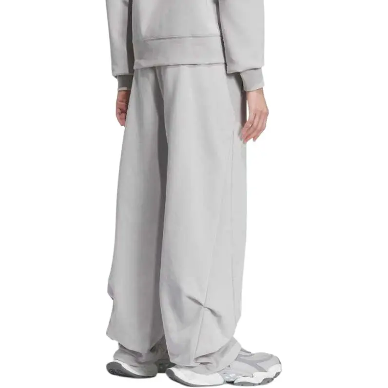 Adidas Knitted Sports Pants Women's Light Gray-3
