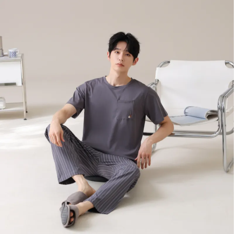HUADAOJI Men Pajama Sets-5