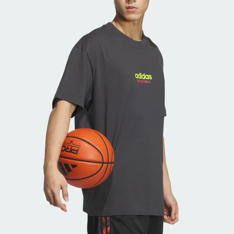 Adidas GRAPHIC PLAY TEE T Shirt Men's Carbon Black-3