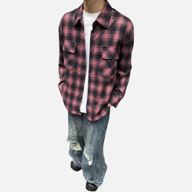 HEIYIXIANSHENG Shirt Unisex Dark Red-2