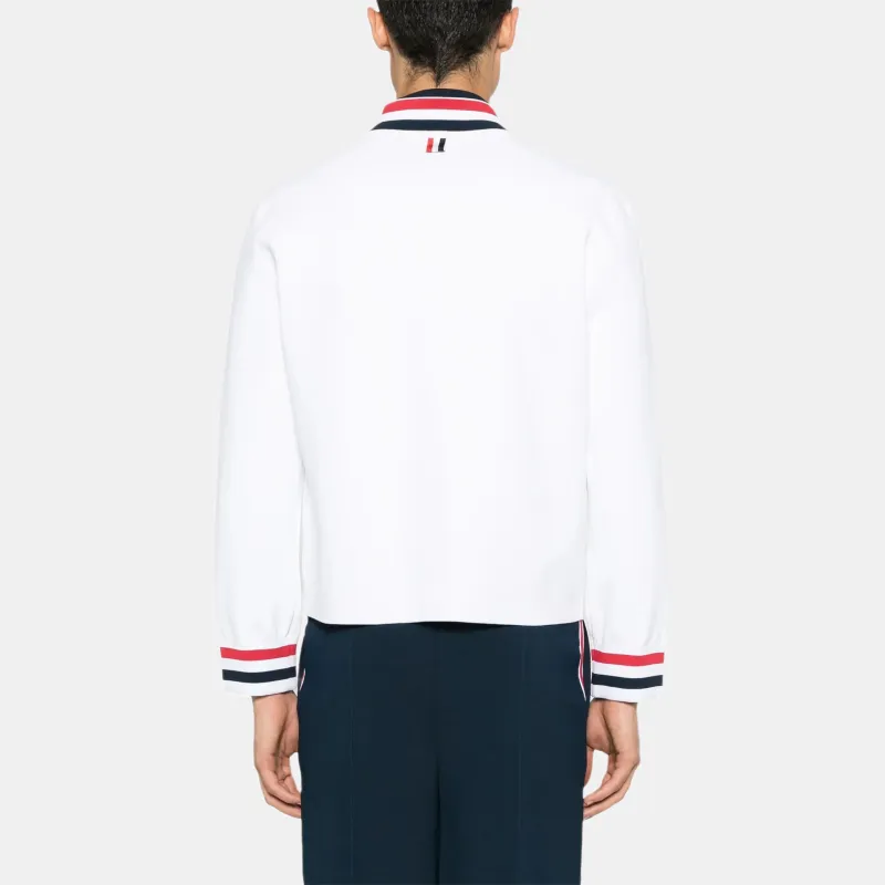 THOM BROWNE RWB stripe Knitted Bomber Jacket-3