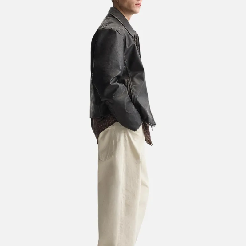 ZARA Leather Jacket Men's Black-6