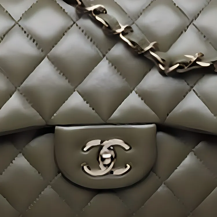 CHANEL Classic Flap CF Sheepskin Shoulder Bag, Crossbody Bag Tubas Women's Khaki-4
