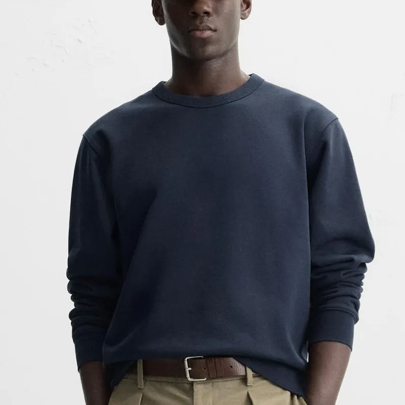ZARA Valentine's Day Collection Sweatshirts Men Sea Blue-4