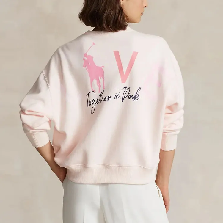 Polo Ralph Lauren Pink Pony Love Fleece Sweatshirt Sweater Women's Pink-4