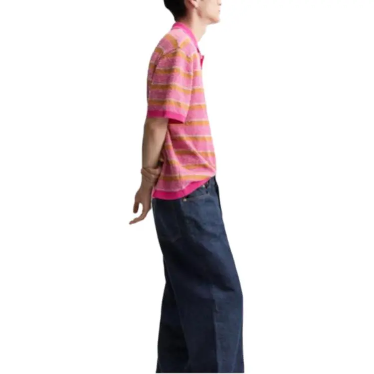 ZARA Polo Shirts Men Pink-3