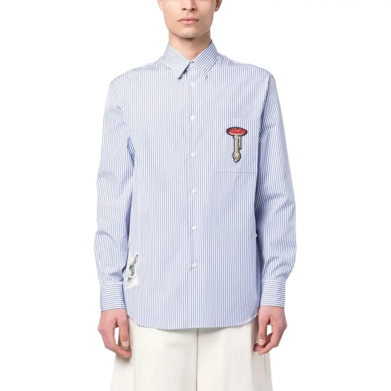 Lanvin Patch detail Striped Shirt-2
