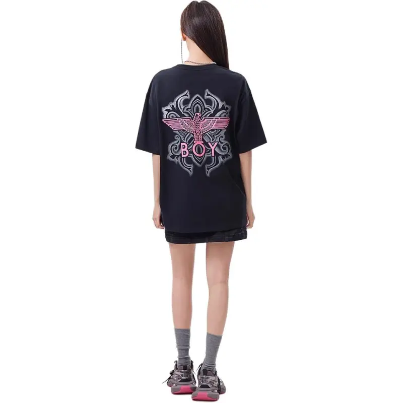 Boy London T Shirt Unisex Black With Pink Print-1