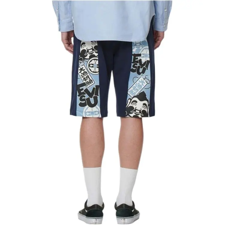 EVISU Casual Shorts Men Dark Blue-6