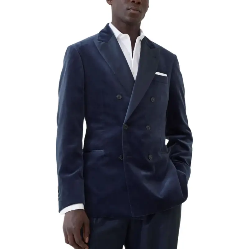 Brunello Cucinelli SS25 Business Suit Coat Men's Midnight Blue-2
