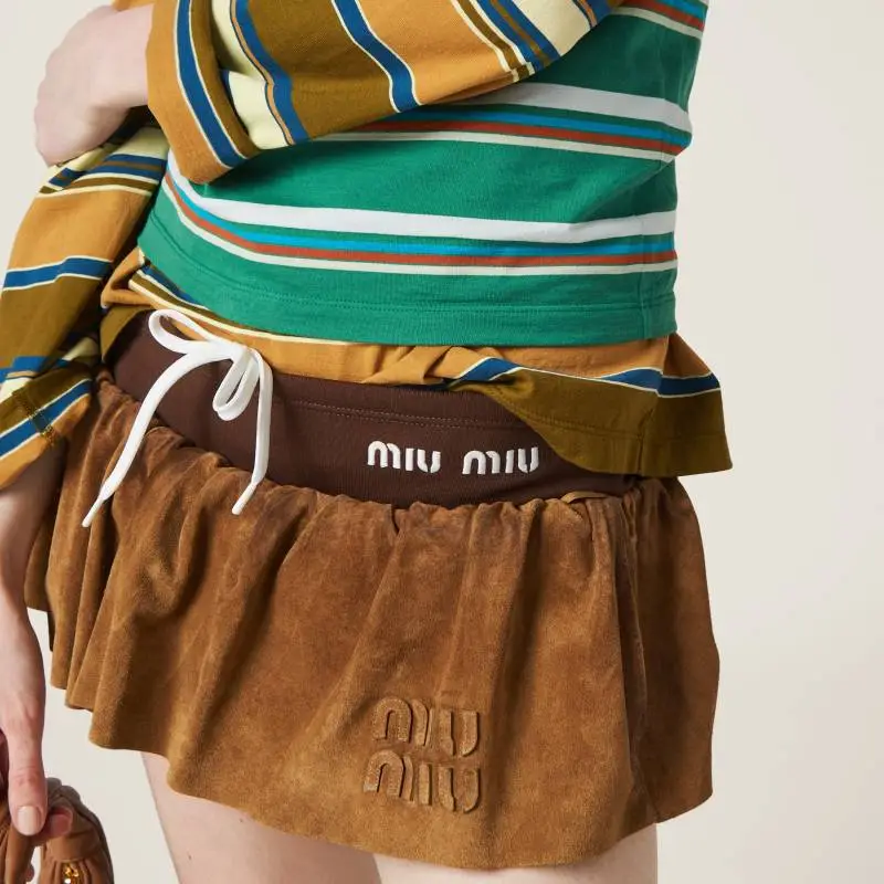 MIU MIU Casual Short Skirts Women's Gray Dove-10