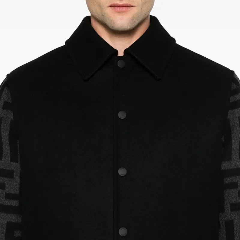 FENDI Logo Detailed Bomber Jacket-4