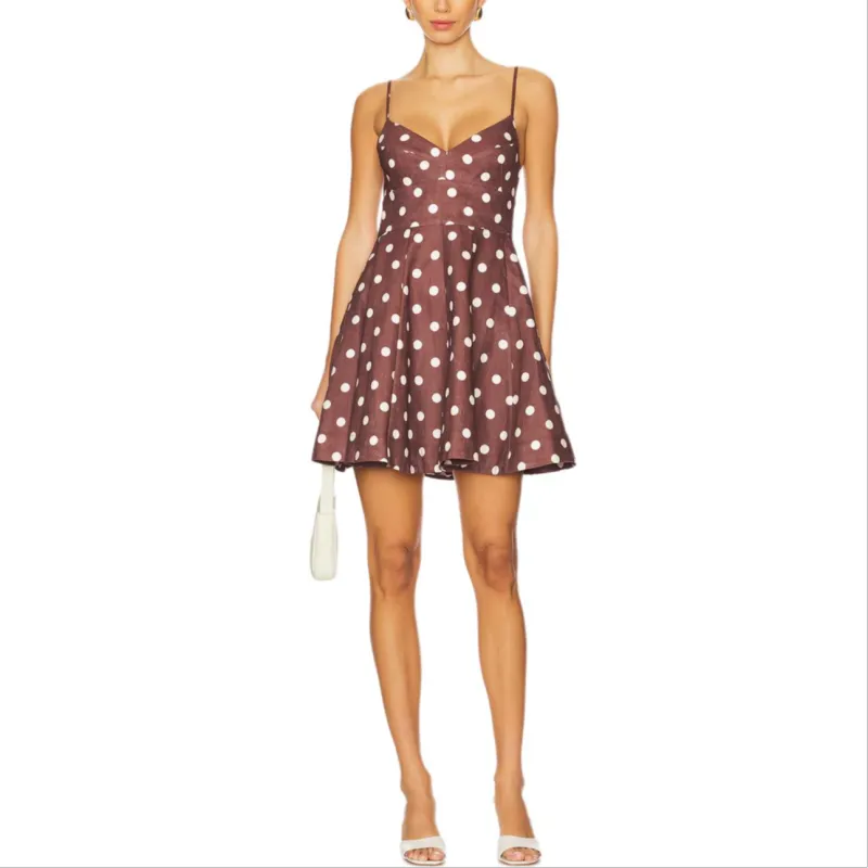 Zimmermann Polka Dot Printed Flared Sleeveless Dress-2