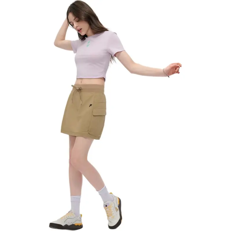 FILA FUSION FOBFUSION LIFE SS25 Casual Short Skirts Women's Sand Millet Brown BG-4