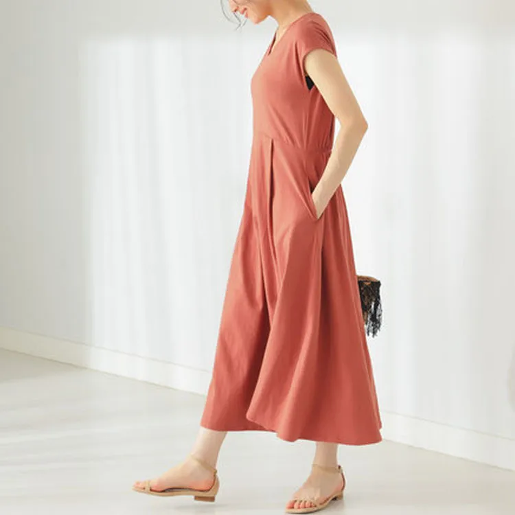Beams Slip Dresses Women's Terracotta Red-2