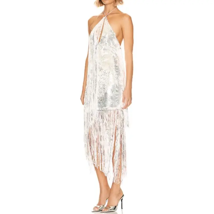 Rotate Sequin fringe Midi Dress-1
