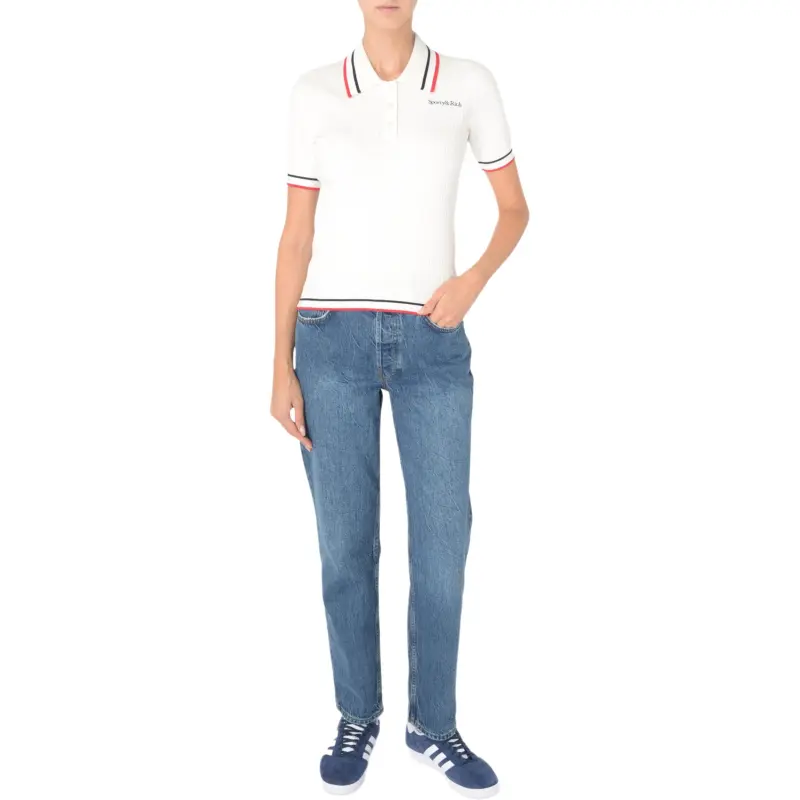 SPORTY & RICH Logo Detailed Short Sleeved Polo Top-1