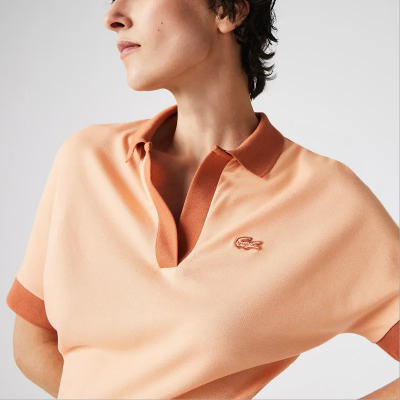 LACOSTE Short Sleeved Dress Women's FQQ/Light Orange-4