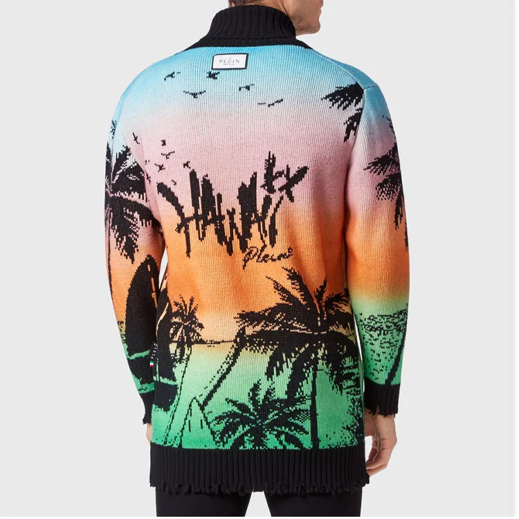 PHILIPP PLEIN Hawaii print Button up Cardigan-3