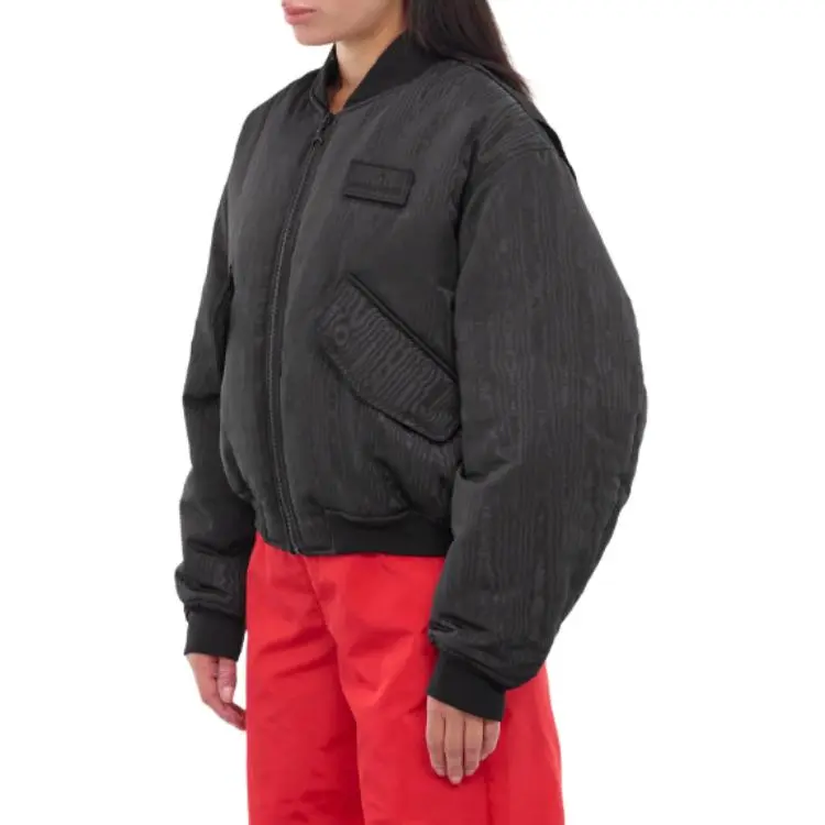 Marine Serre Logo Detailed Zip Up Bomber Jacket-3