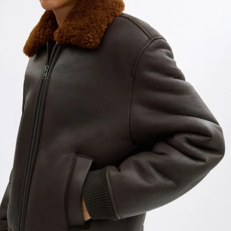COACH Leather Jacket Men's Dark Umber-4