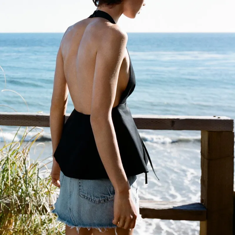 ZARA Tank Tops Women's Black-3